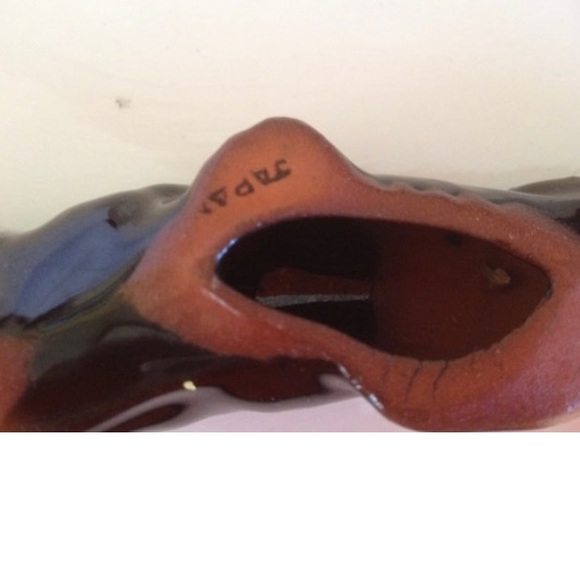 Panther Black Cat Ceramic Japan Animal Wild Jaguar Figurine 1950's Red Clay - Picture 4 of 5